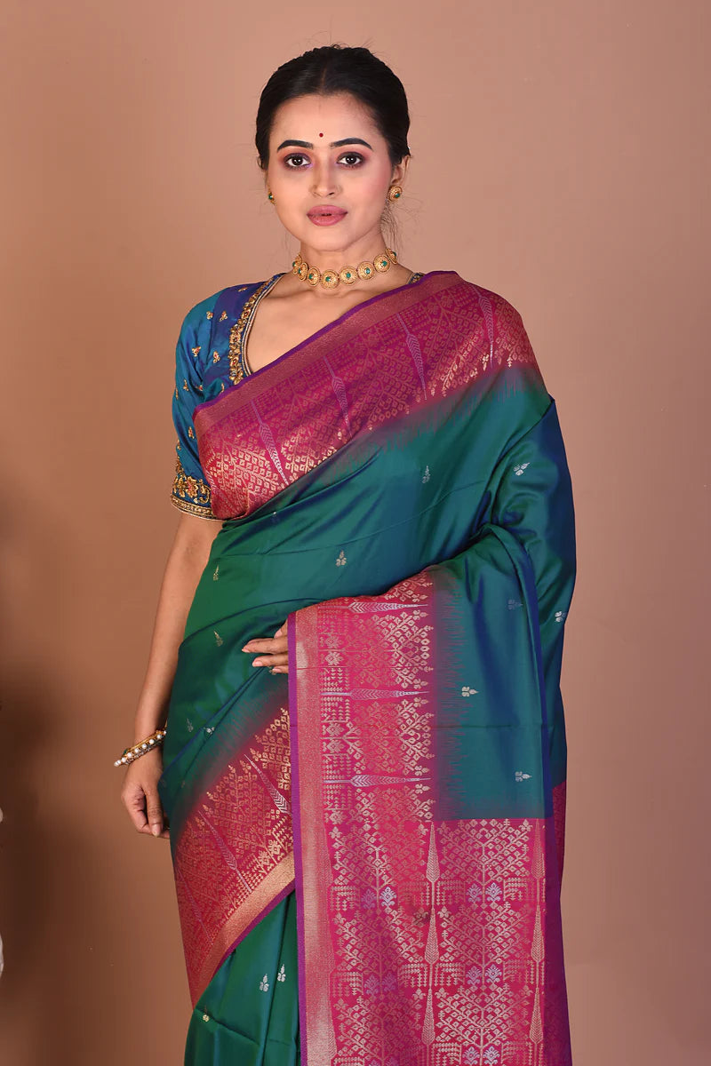 Blue Blended Handloom Saree - Keya Seth Exclusive