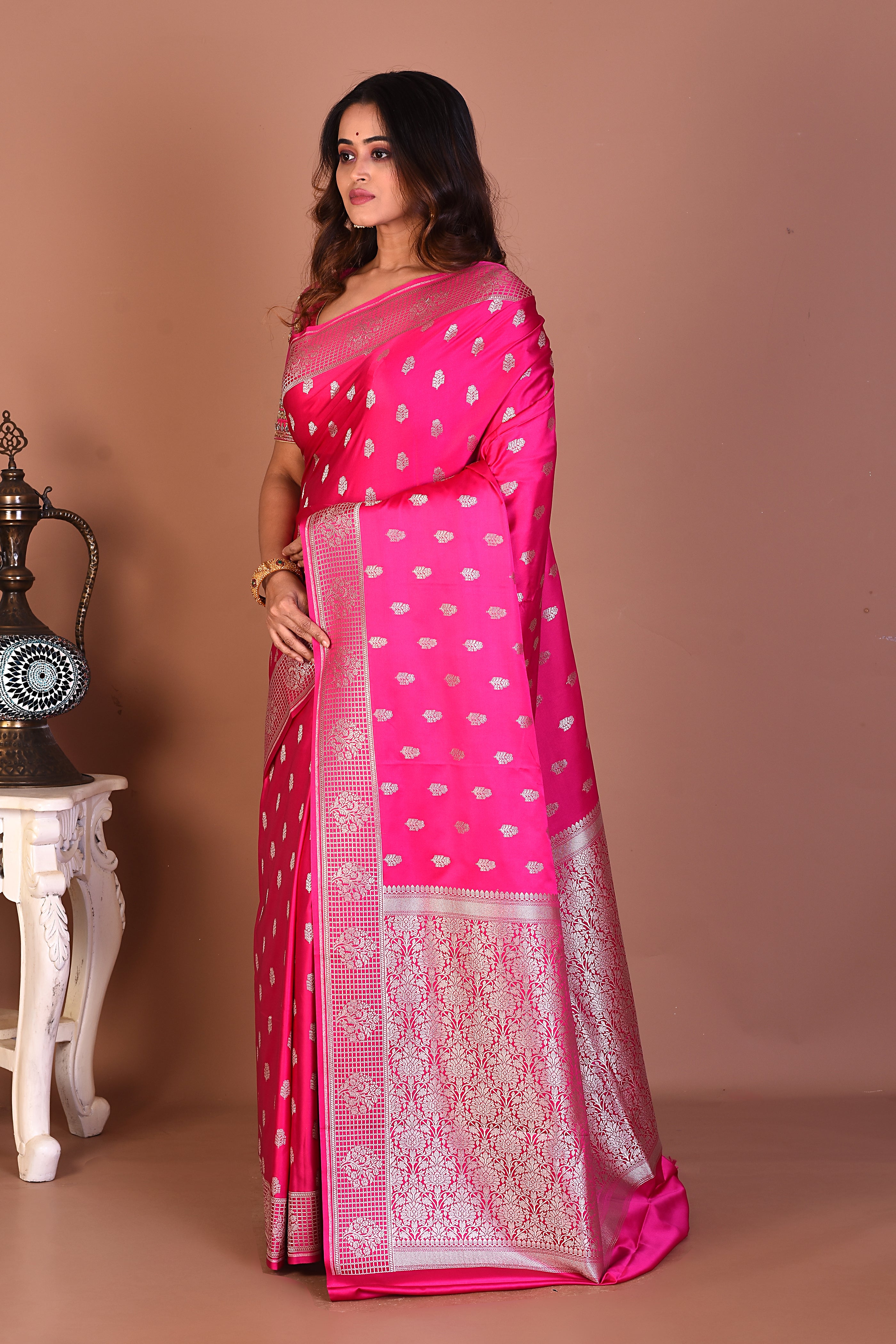 Pink Blended Mashru Silk Saree - Keya Seth Exclusive