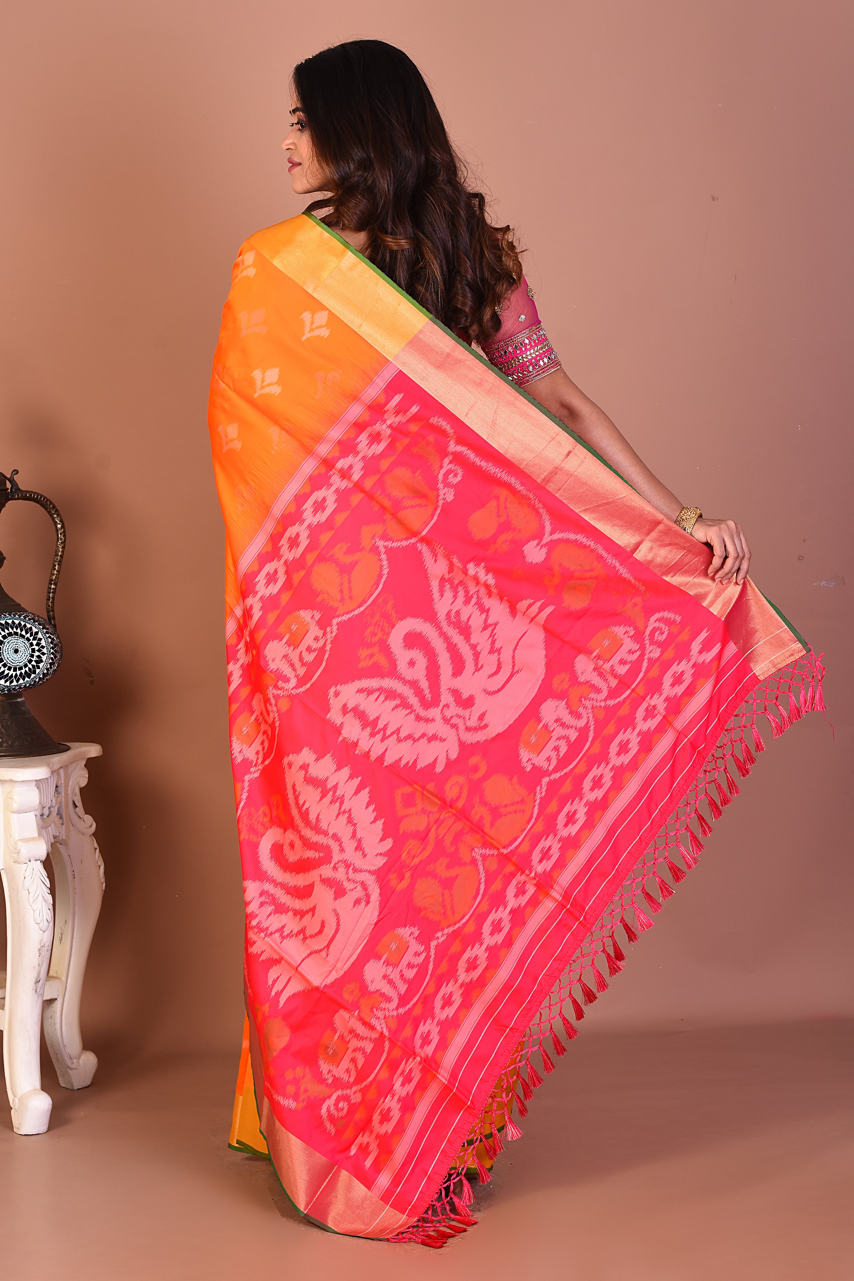 Mustard Blended Bangalore Silk Saree - Keya Seth Exclusive
