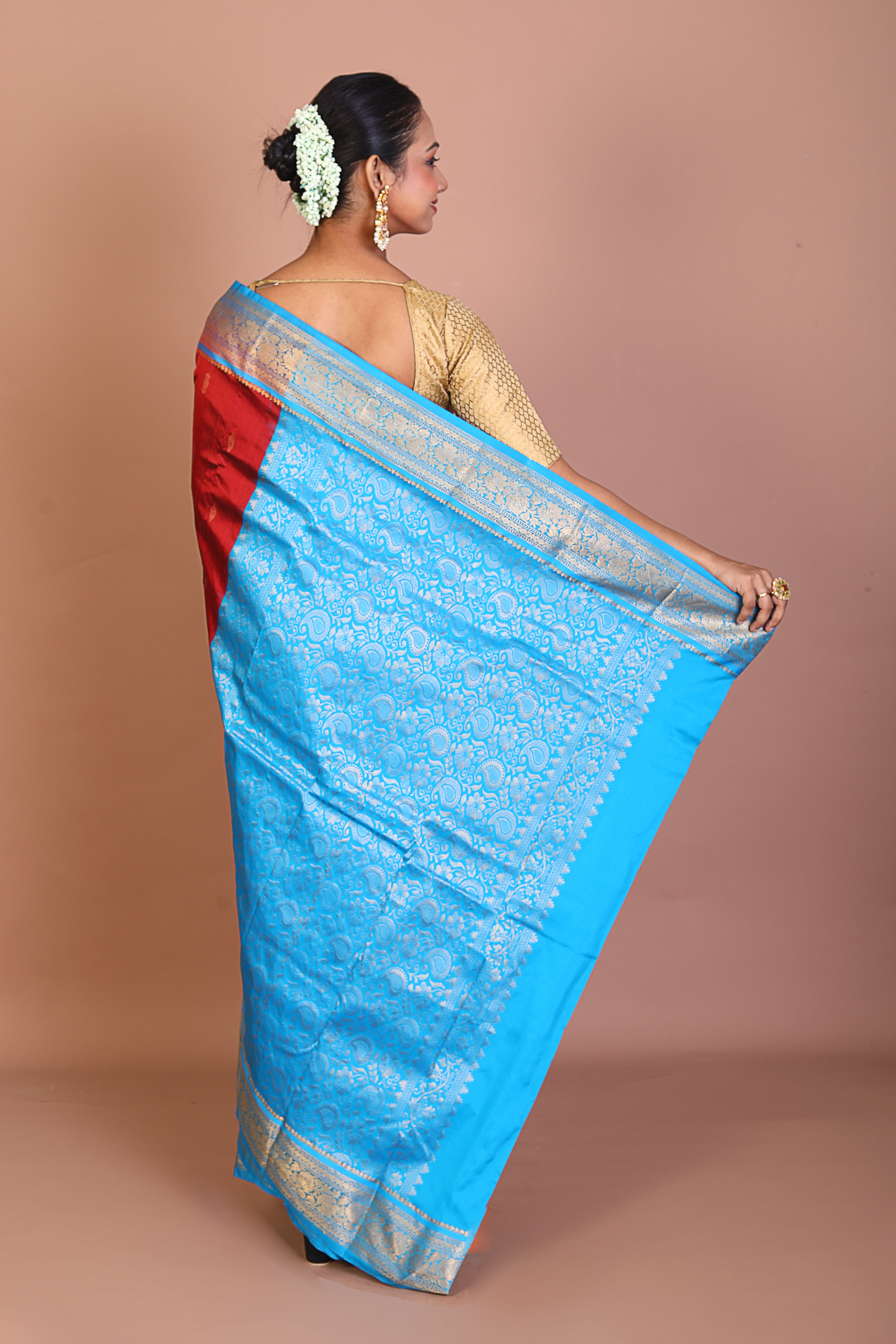 Maroon Blended Kanjivaram Saree - Keya Seth Exclusive