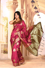 Load image into Gallery viewer, Magenta Semi Silk Saree - Keya Seth Exclusive
