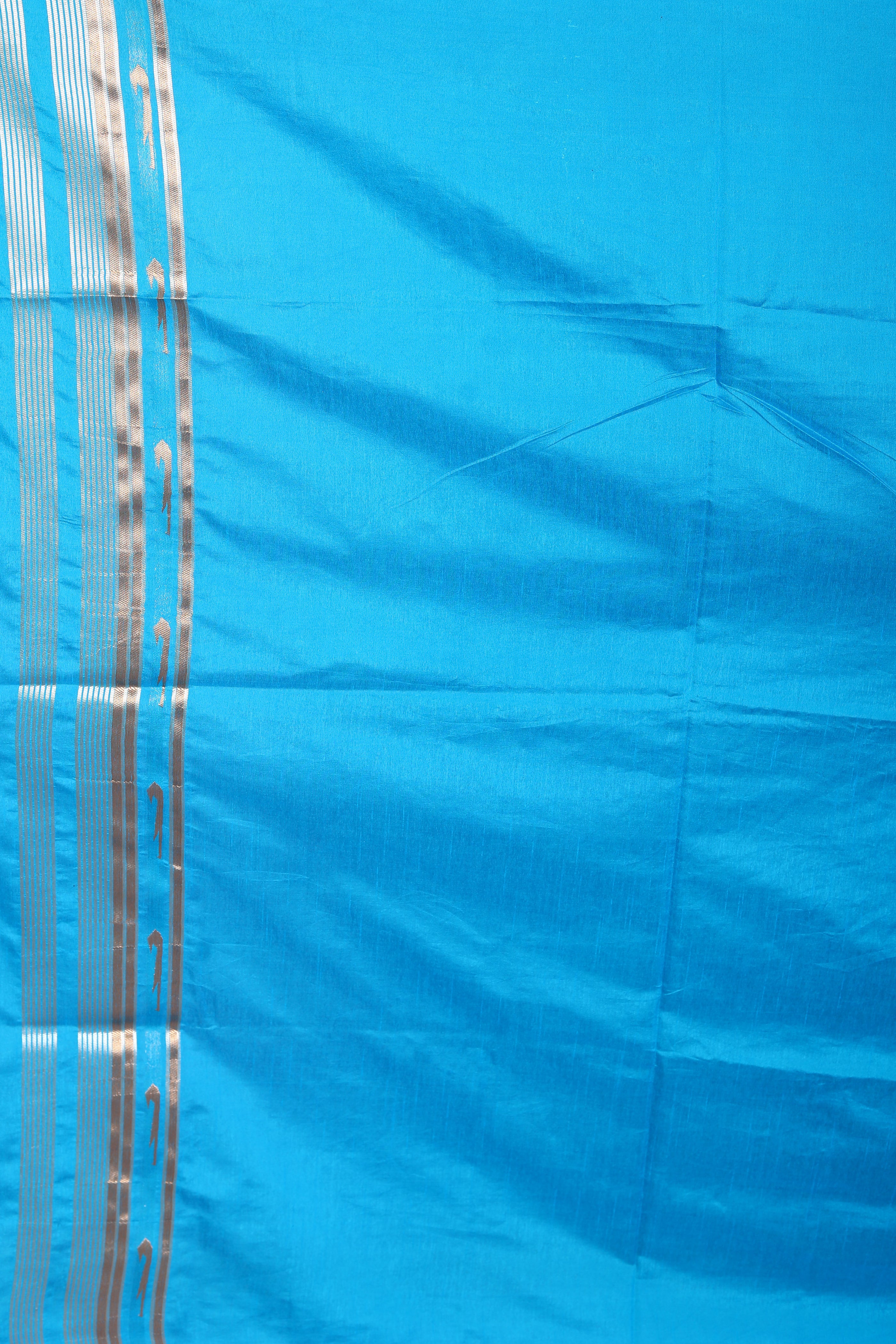 Blue Blended Dupion Silk Saree - Keya Seth Exclusive