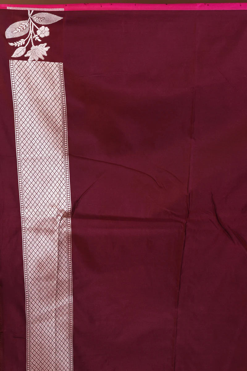 Wine Blended Mashru Silk Saree - Keya Seth Exclusive
