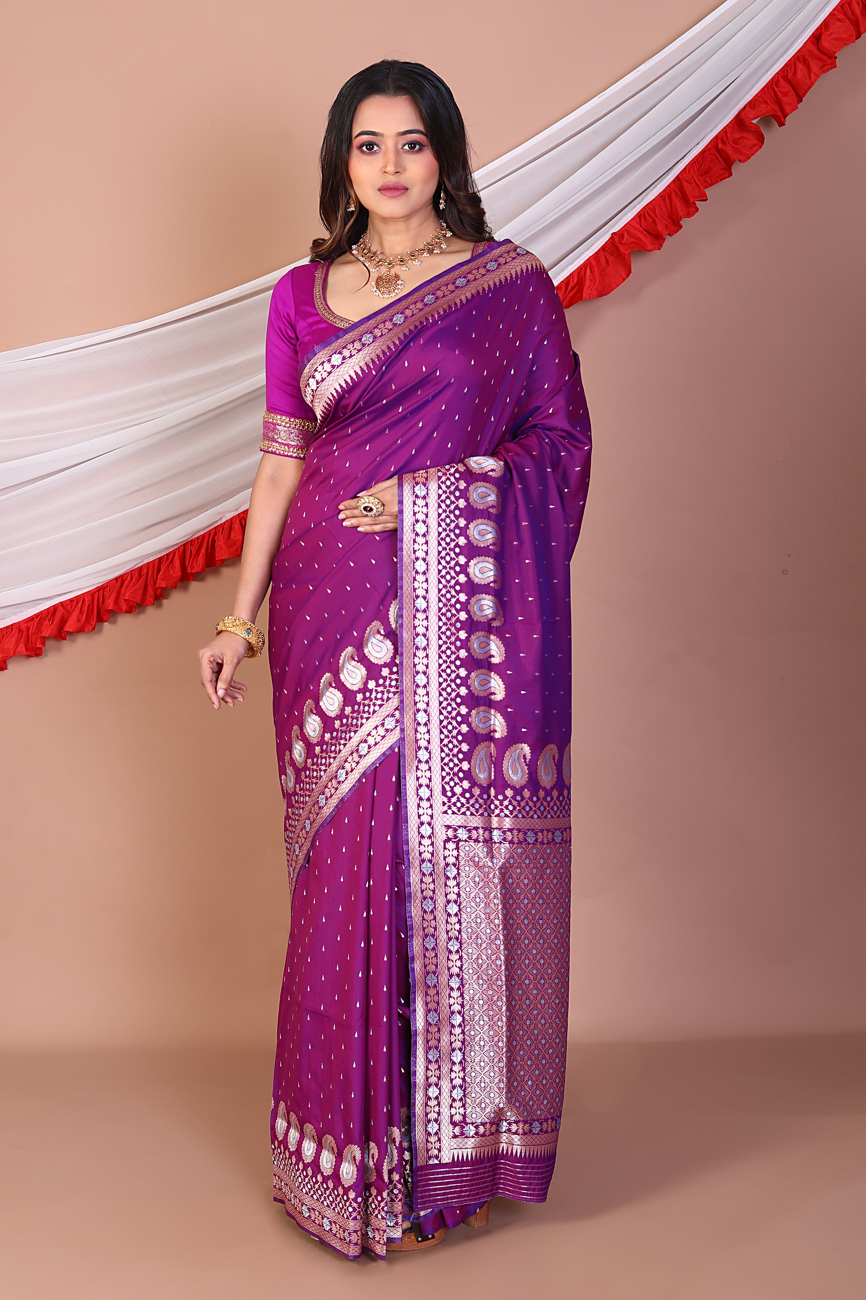 Purple Art Silk Saree - Keya Seth Exclusive