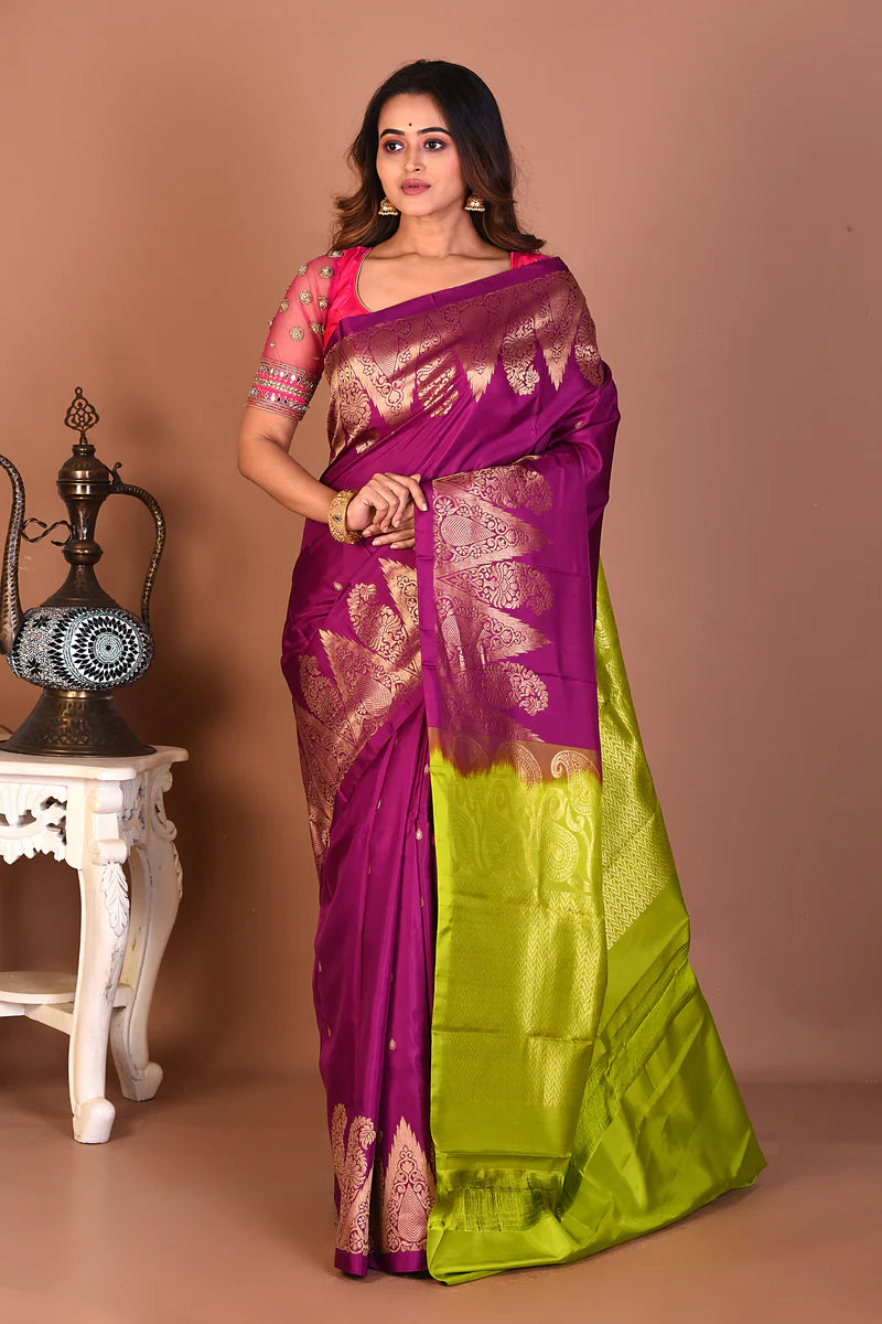 Purple Pure Kanjivaram Silk Saree - Keya Seth Exclusive