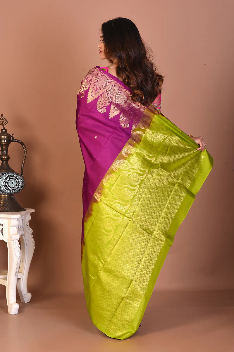 Purple Pure Kanjivaram Silk Saree - Keya Seth Exclusive