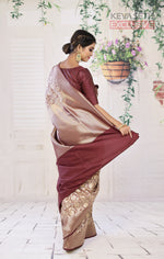 Load image into Gallery viewer, Shiny Brown Semi Katan Saree - Keya Seth Exclusive

