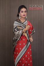 Load image into Gallery viewer, Red Bomkai Tussar Saree - Keya Seth Exclusive
