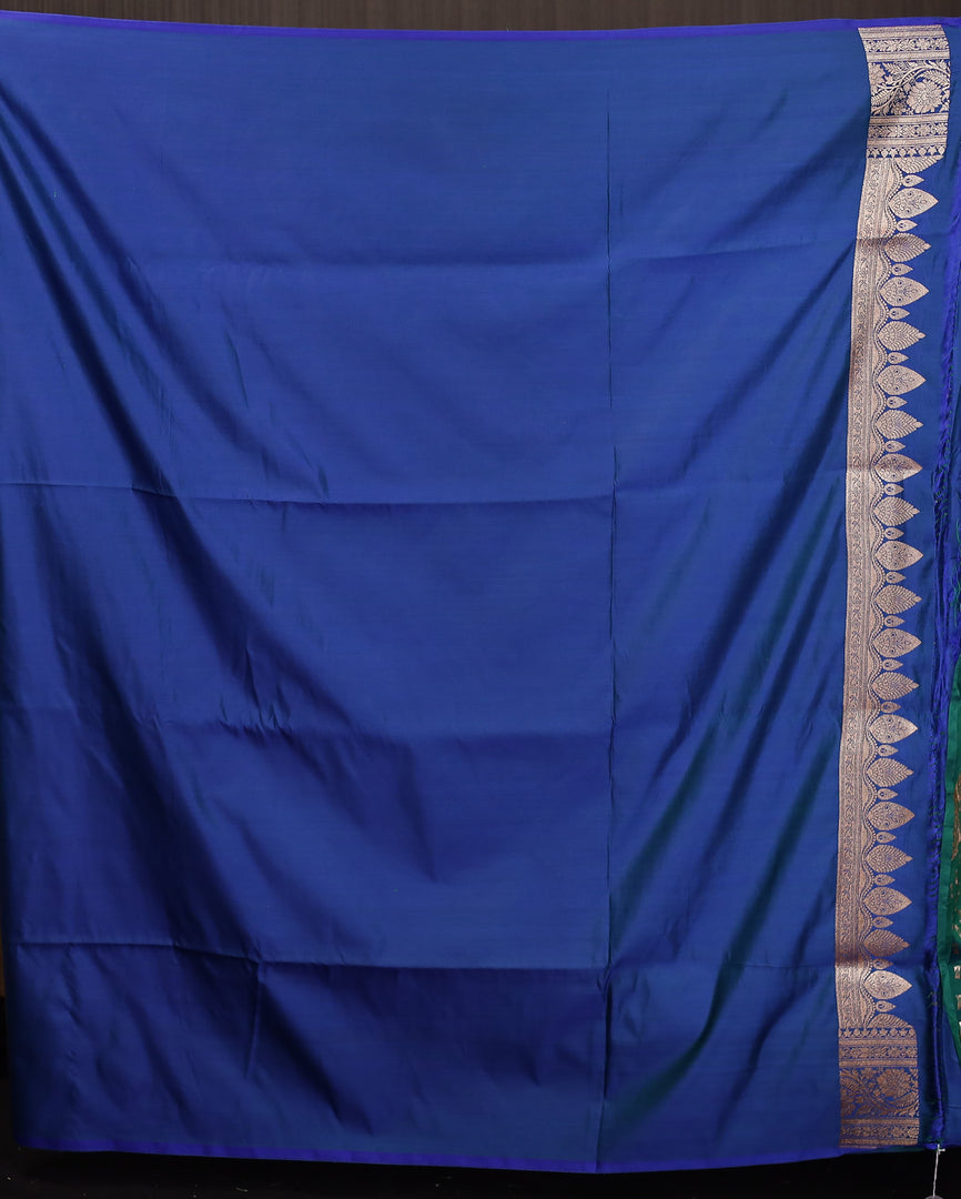 Dual Tone Royal Blue Katan Benarasi Saree    - Keya Seth Exclusive