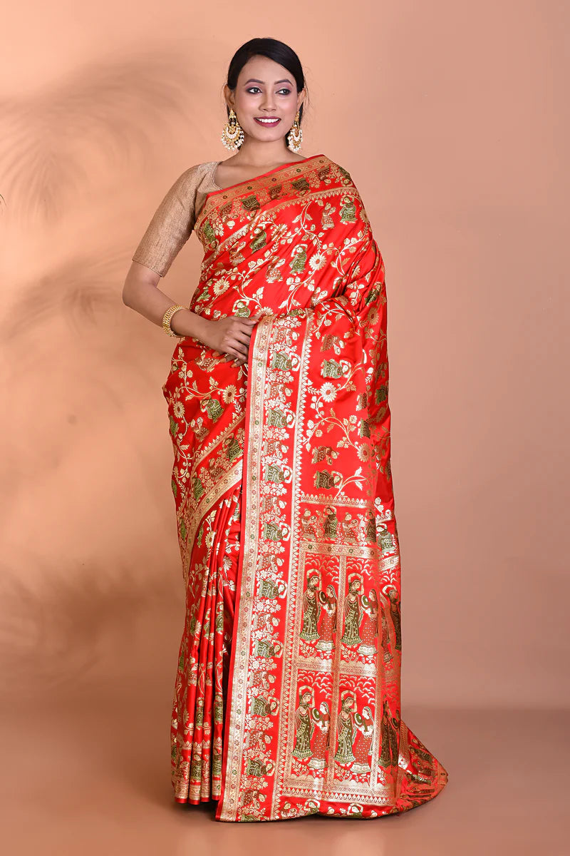 Pure Red Banarasi Saree - Keya Seth Exclusive