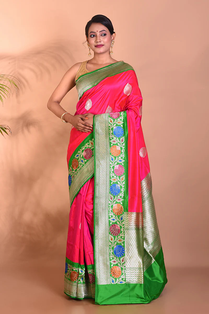 Elegant Pink Pure Kanjivaram Saree - Keya Seth Exclusive