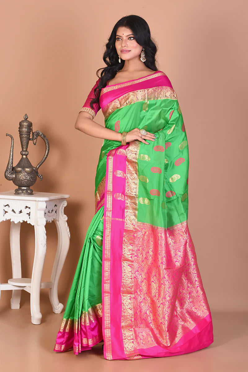 Gorgeous Green Kanjivaram Saree - Keya Seth Exclusive