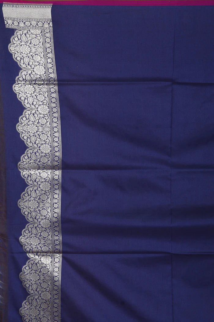 Navy Blue Blended Organza Saree - Keya Seth Exclusive