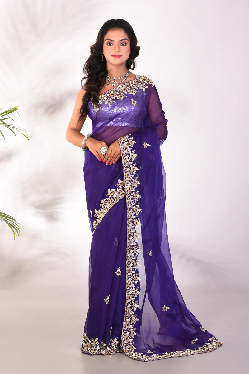 Fancy Purple Jimmy Choo Saree - Keya Seth Exclusive