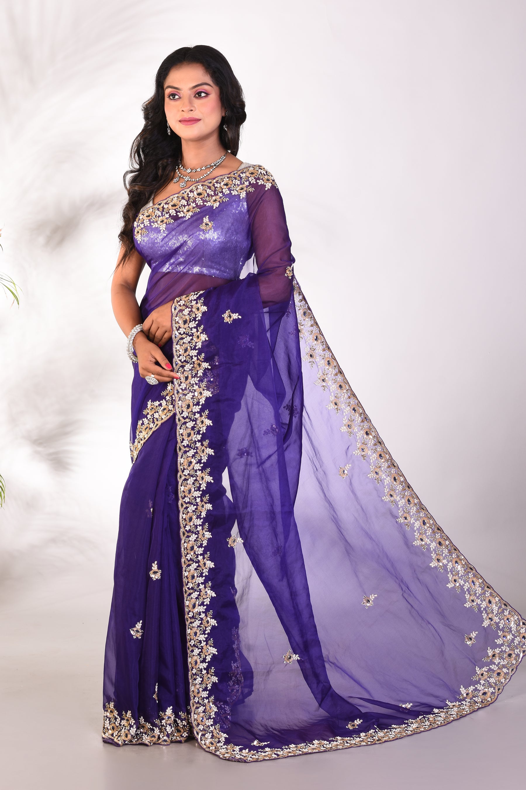 Fancy Purple Jimmy Choo Saree - Keya Seth Exclusive