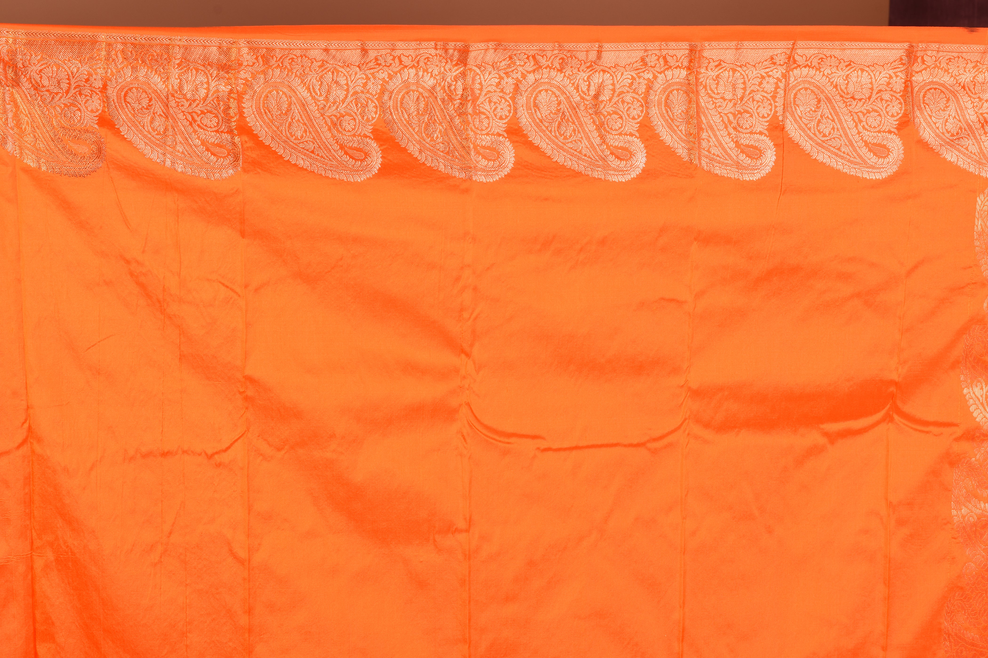Bright Orange Pure Kanjivaram Saree - Keya Seth Exclusive