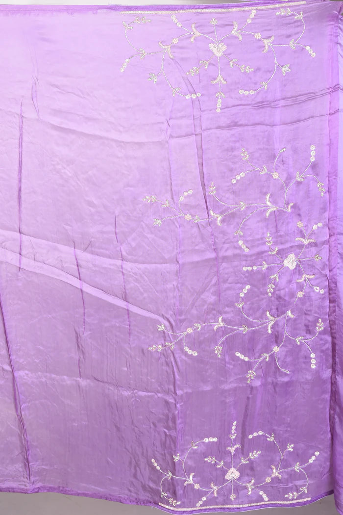 Fancy Purple Satin Silk Saree - Keya Seth Exclusive