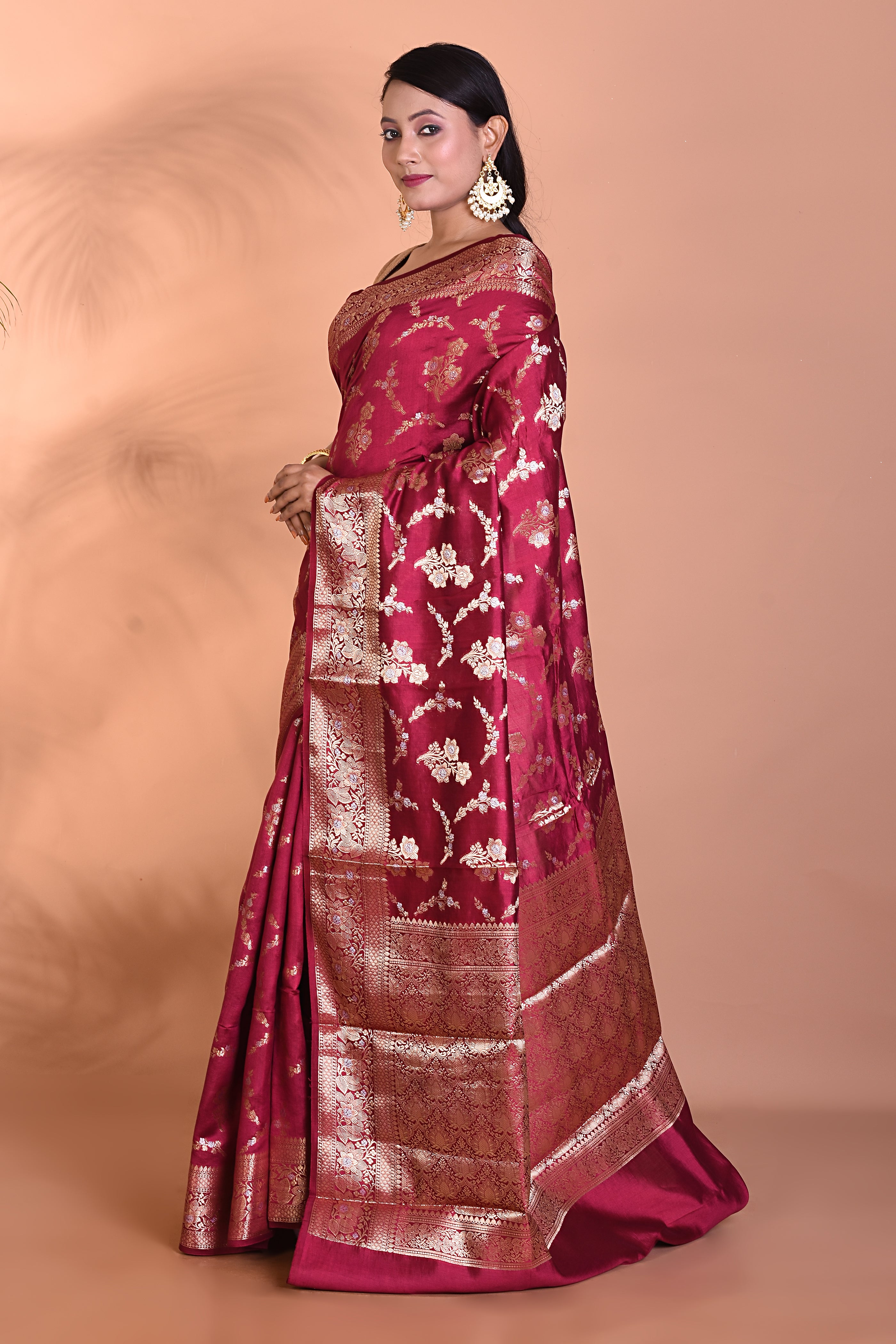 Pure Wine Chiniya Silk Saree - Keya Seth Exclusive