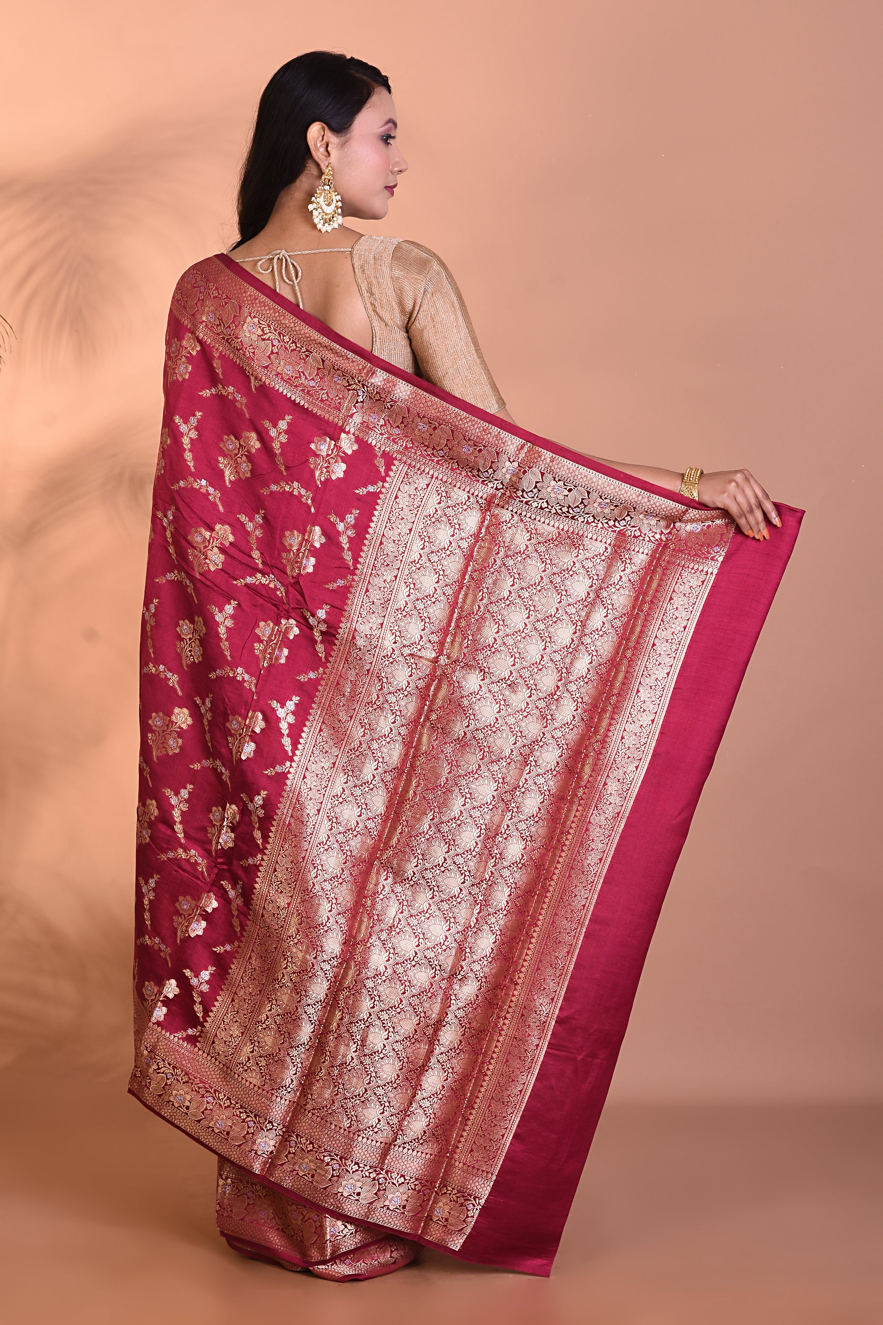 Pure Wine Chiniya Silk Saree - Keya Seth Exclusive