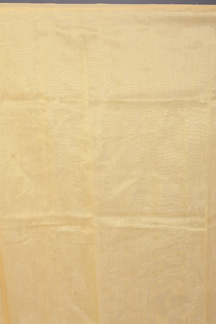 Light Yellow Blended Organza Saree with ThreadWorks - Keya Seth Exclusive