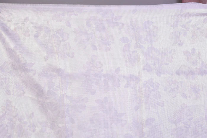 Light Grey Blended Organza Saree with Threadworks - Keya Seth Exclusive