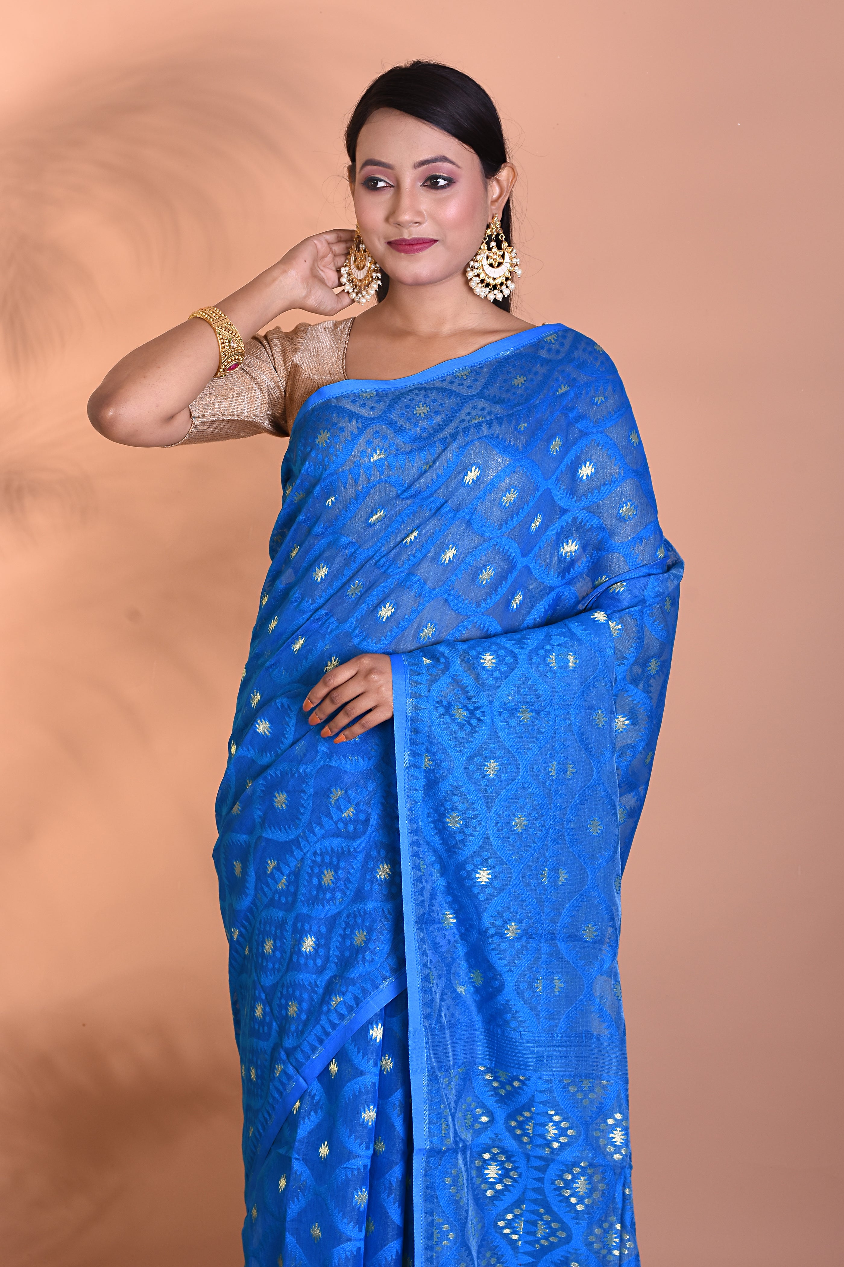 Blue Jamdani Saree - Keya Seth Exclusive