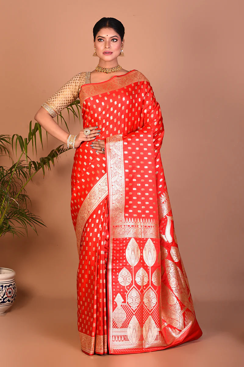 Beautiful Red Banarasi Saree - Keya Seth Exclusive