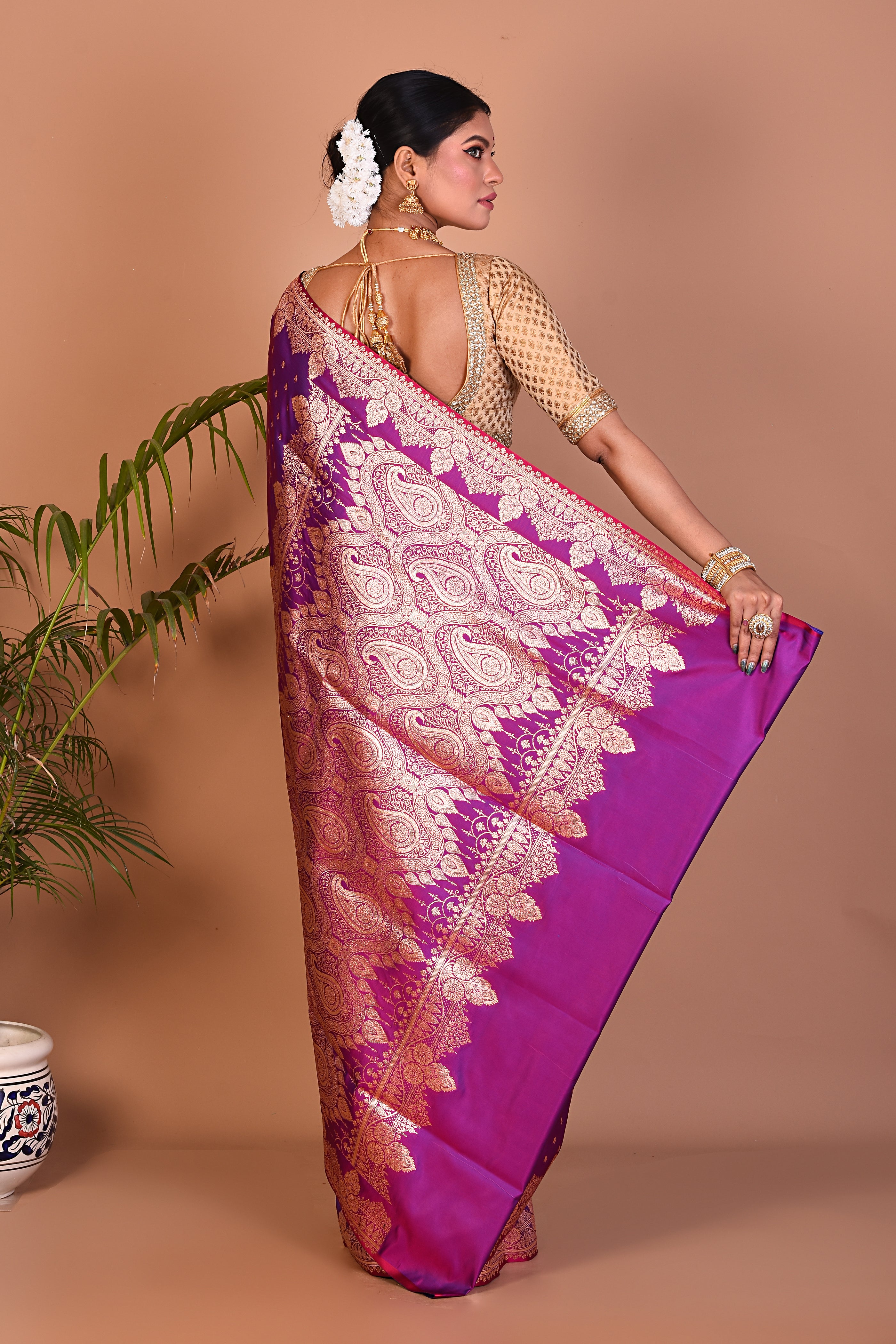 Lightweight Magenta Banarasi Saree - Keya Seth Exclusive