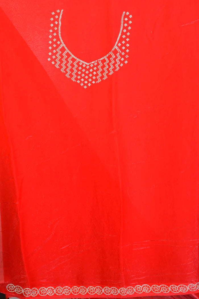 Fancy Red Organza Saree - Keya Seth Exclusive