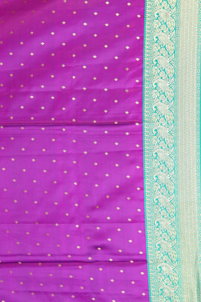 Purple Position Print Blended Silk Saree - Keya Seth Exclusive