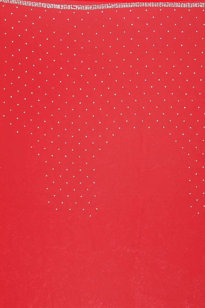 Red Blended Georgette Saree - Keya Seth Exclusive