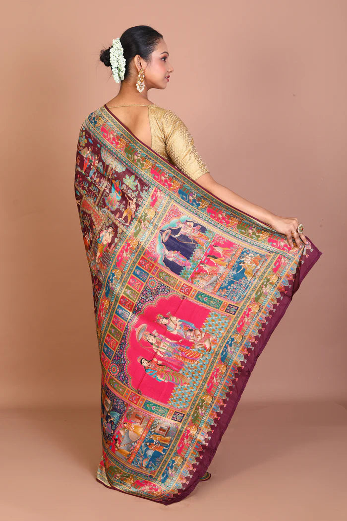 Purple Blended Khaddi Saree - Keya Seth Exclusive