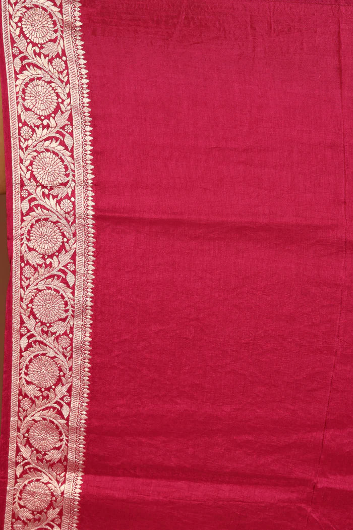 Maroon Blended Khaddi Saree - Keya Seth Exclusive