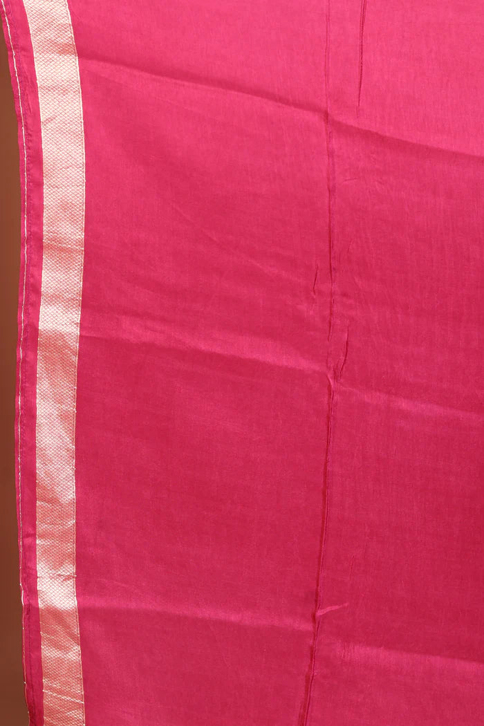 Magenta Blended Khaddi Saree - Keya Seth Exclusive