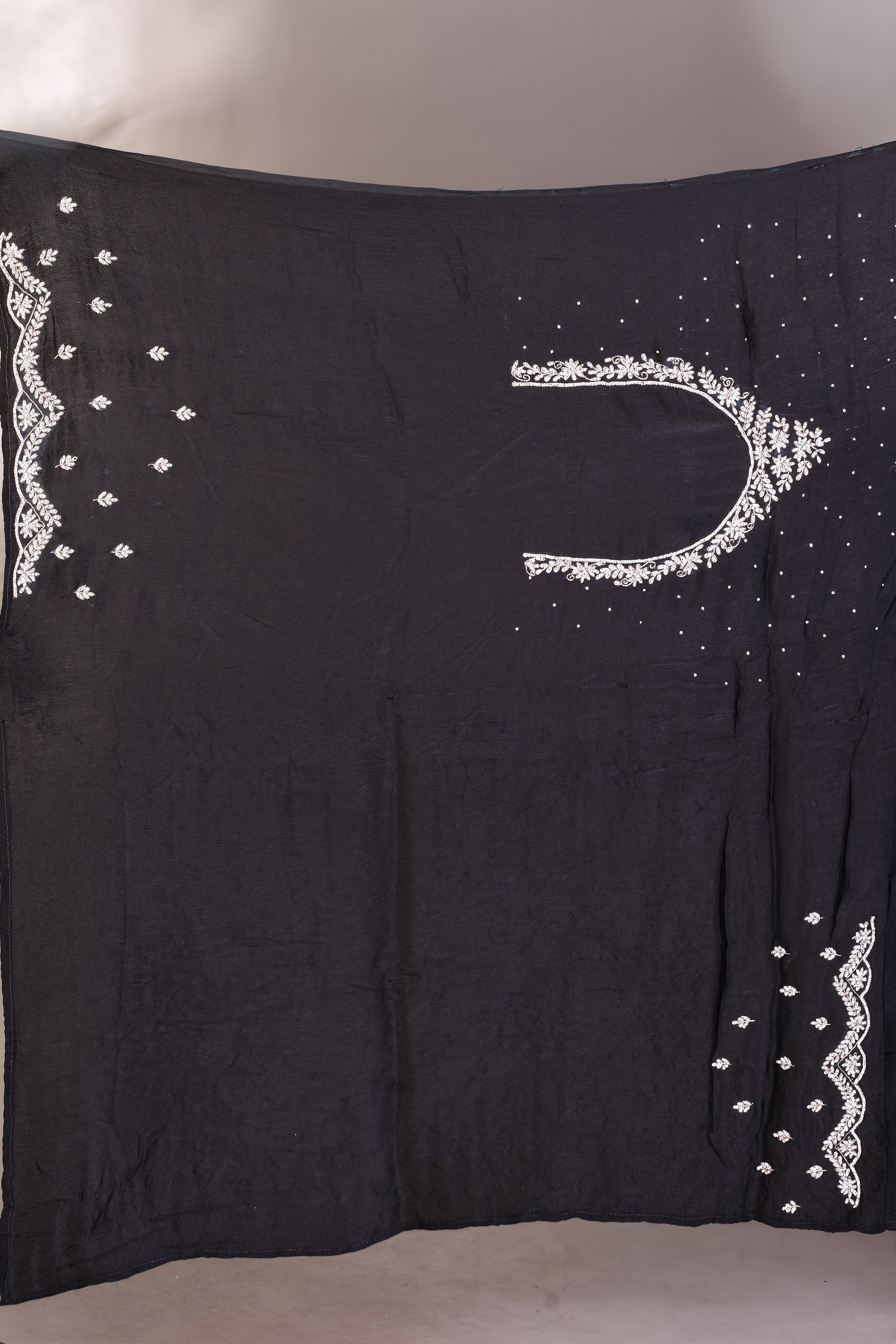 Fancy Black Satin Silk Saree - Keya Seth Exclusive