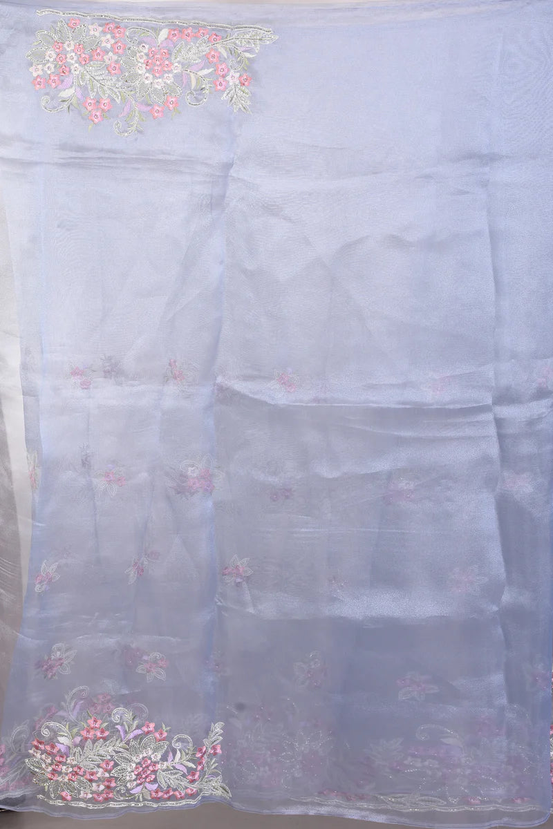 Fancy Light Blue Jimmy Choo Saree - Keya Seth Exclusive