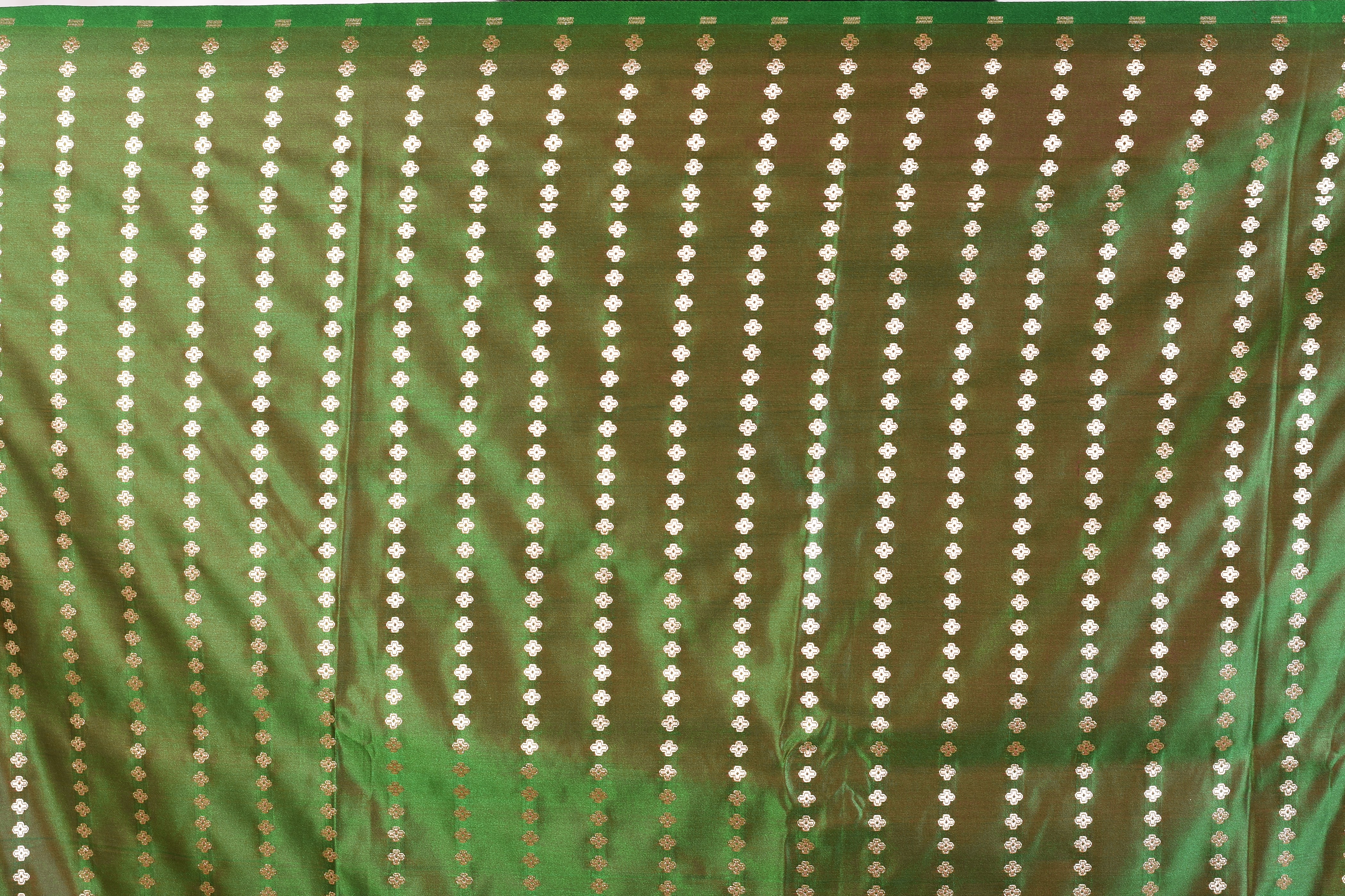 Green and Brown Blended Katan Saree - Keya Seth Exclusive