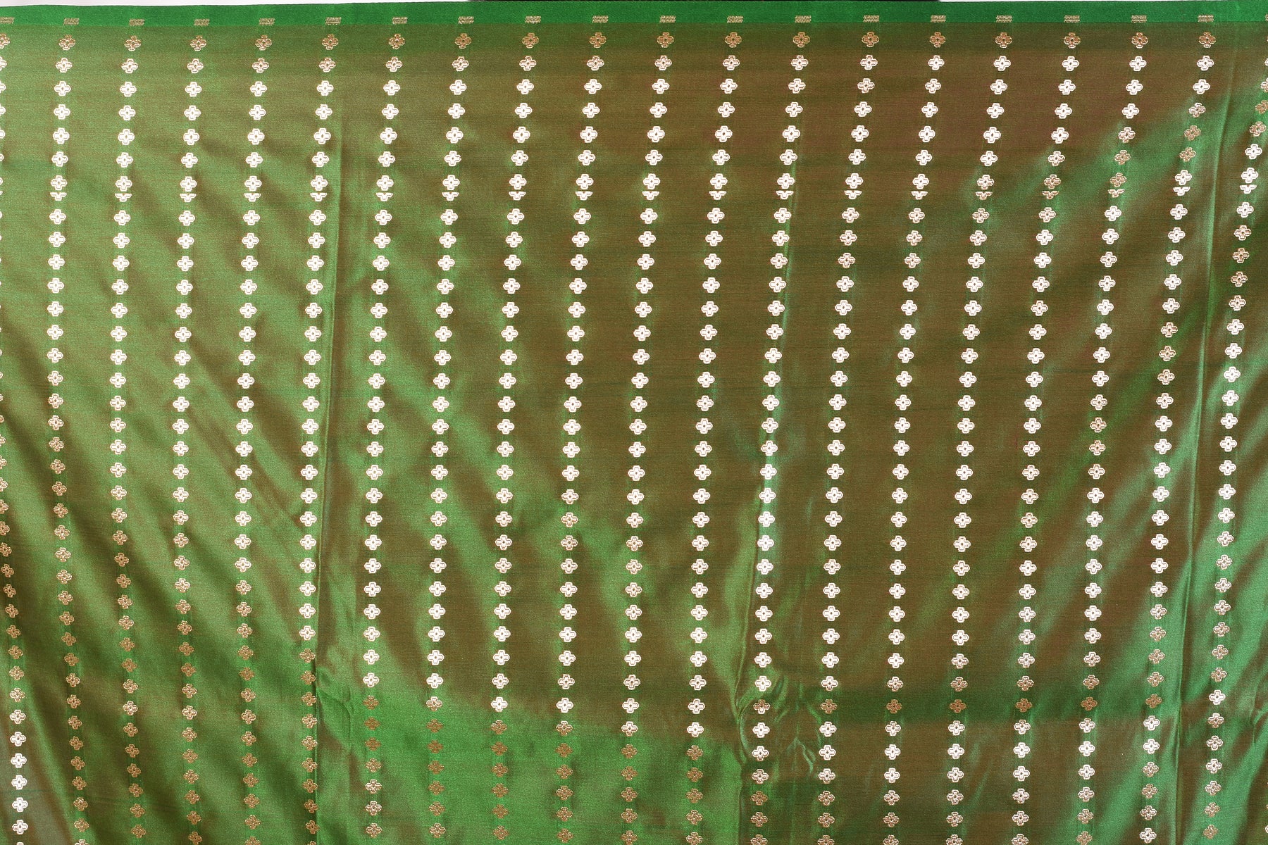 Green and Brown Blended Katan Saree - Keya Seth Exclusive