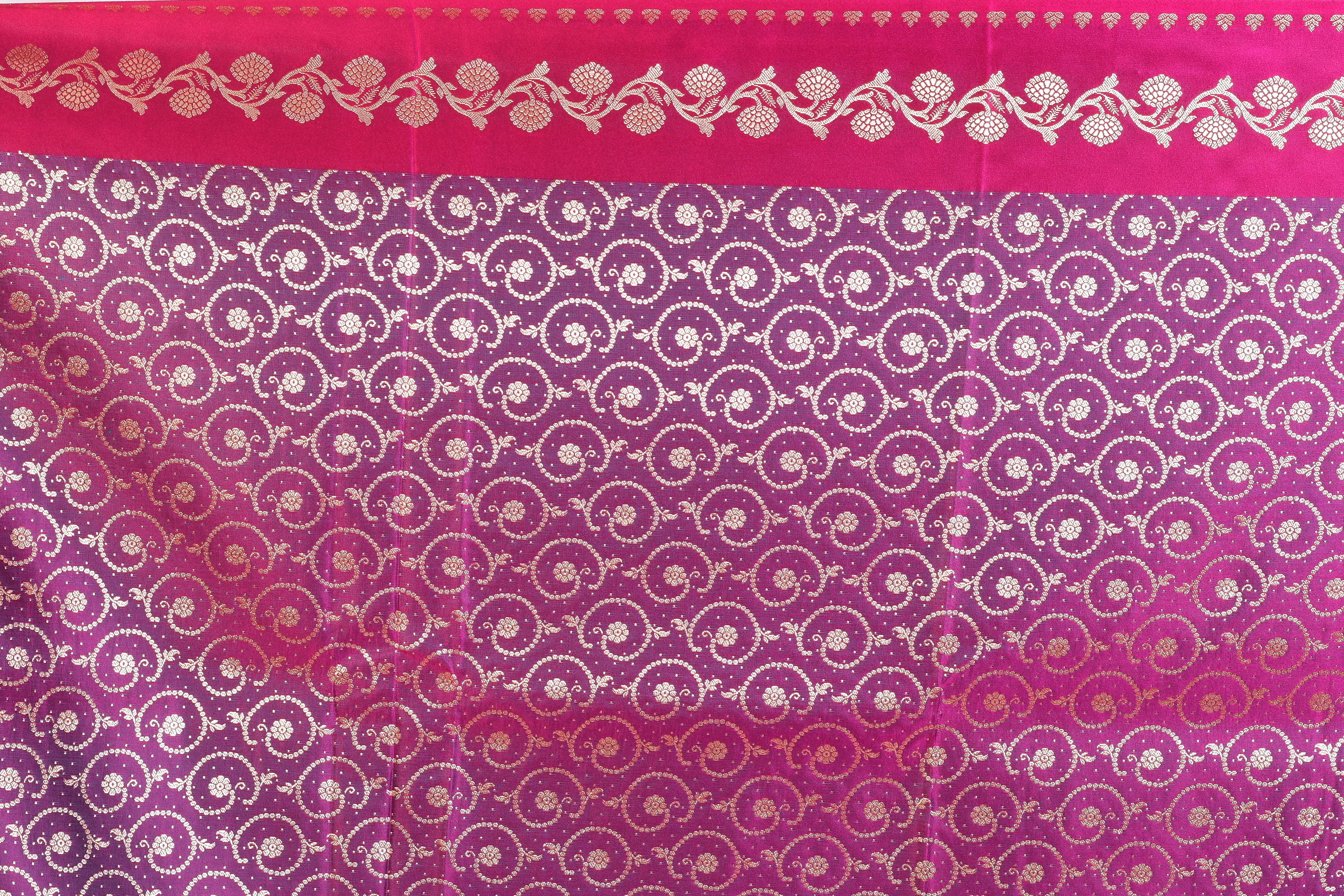 Magenta Blended Katan Saree - Keya Seth Exclusive