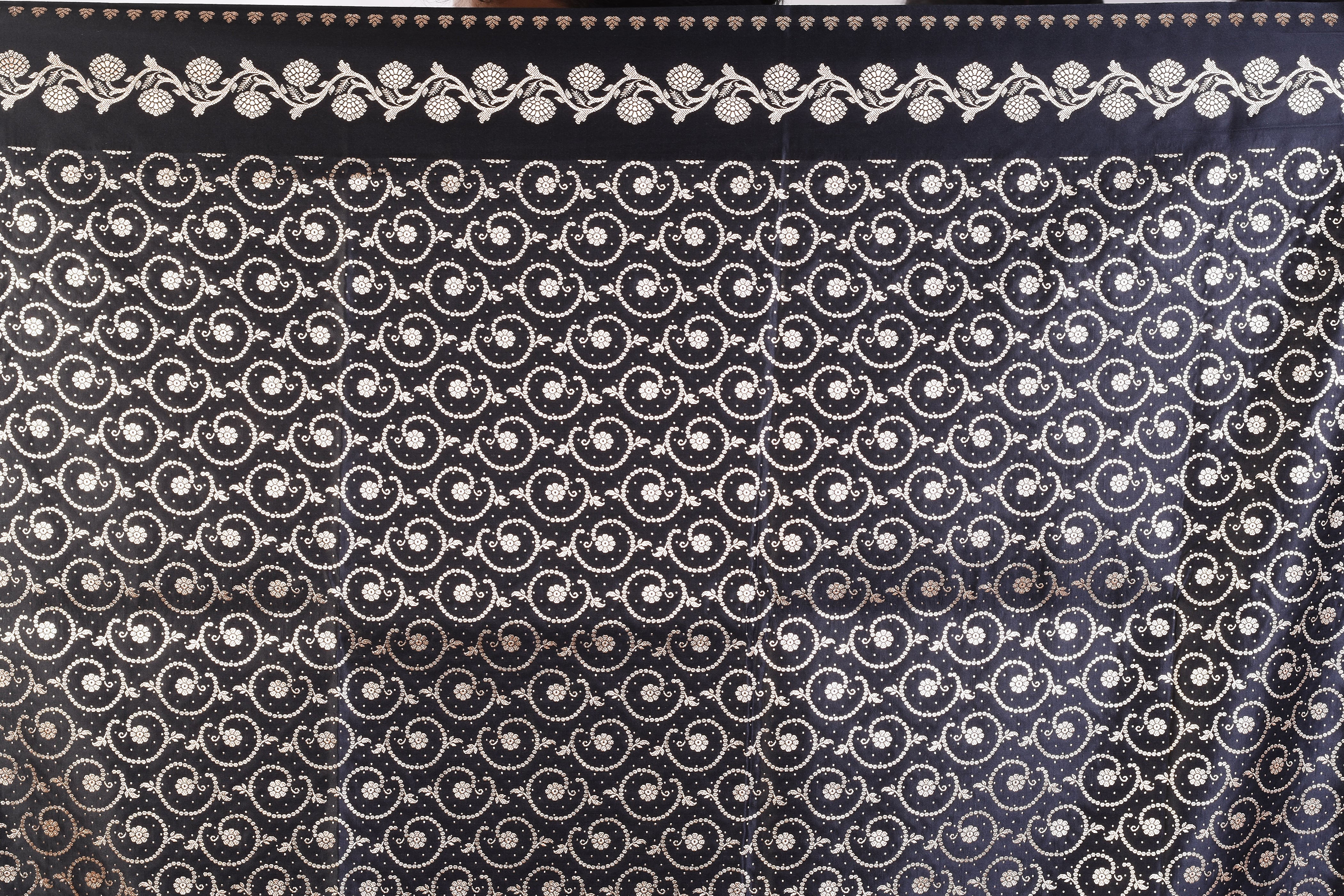 Soft Black Mushroo Silk Saree - Keya Seth Exclusive