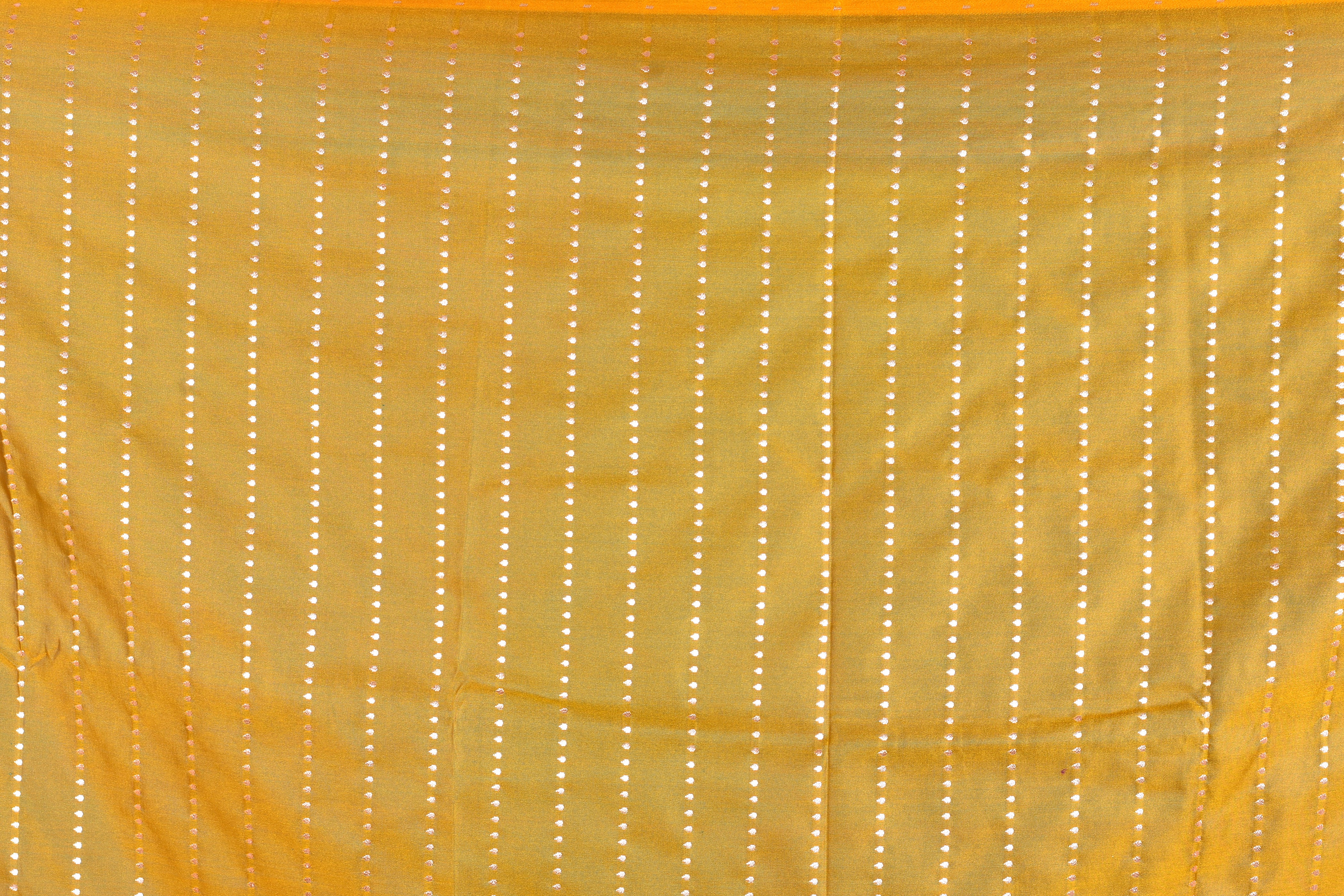 Blue and Yellow Blended Katan Saree - Keya Seth Exclusive