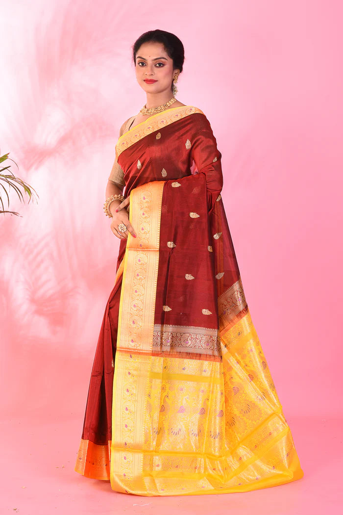 Maroon Madurai Pattu Saree - Keya Seth Exclusive