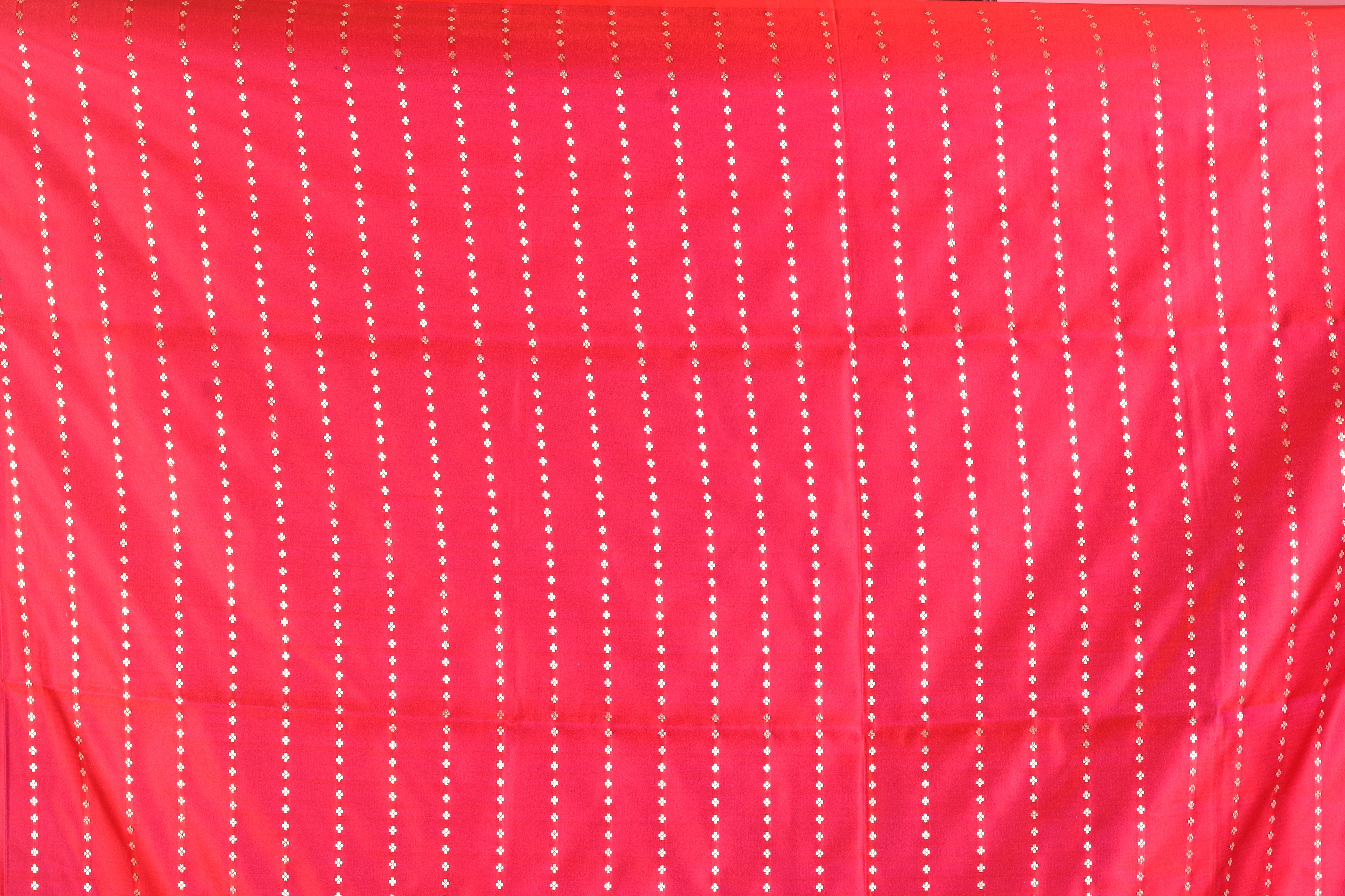 Red Blended Katan Saree - Keya Seth Exclusive