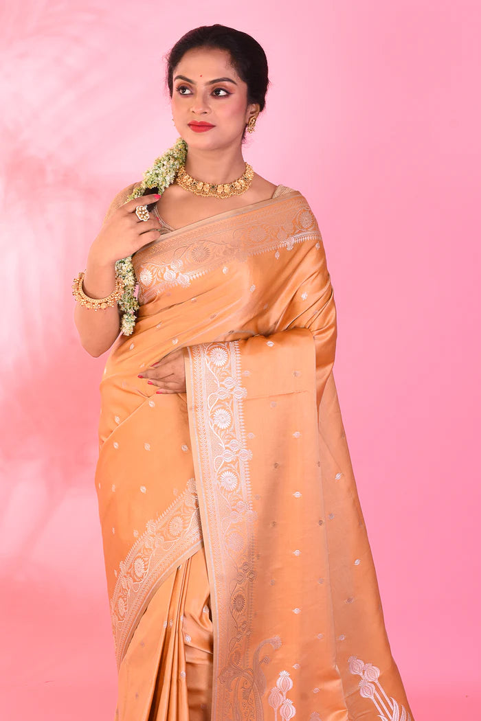 Brown Blended Katan Saree - Keya Seth Exclusive