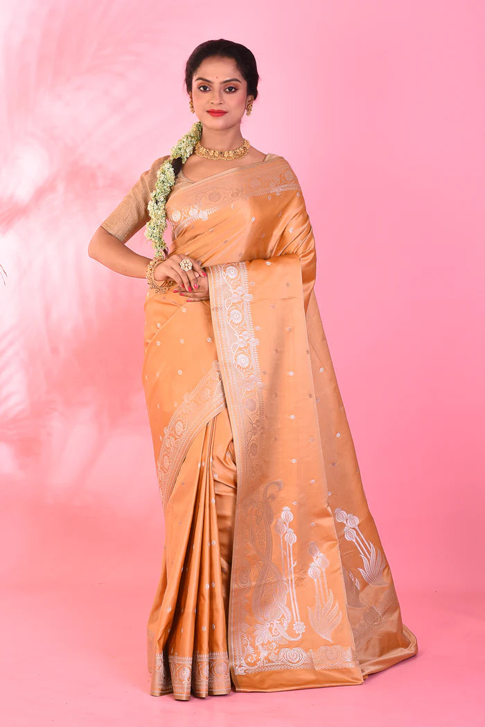 Brown Blended Katan Saree - Keya Seth Exclusive