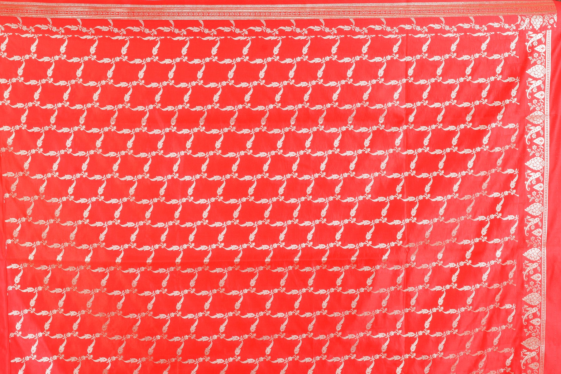 Purple and Red Blended Katan Saree - Keya Seth Exclusive