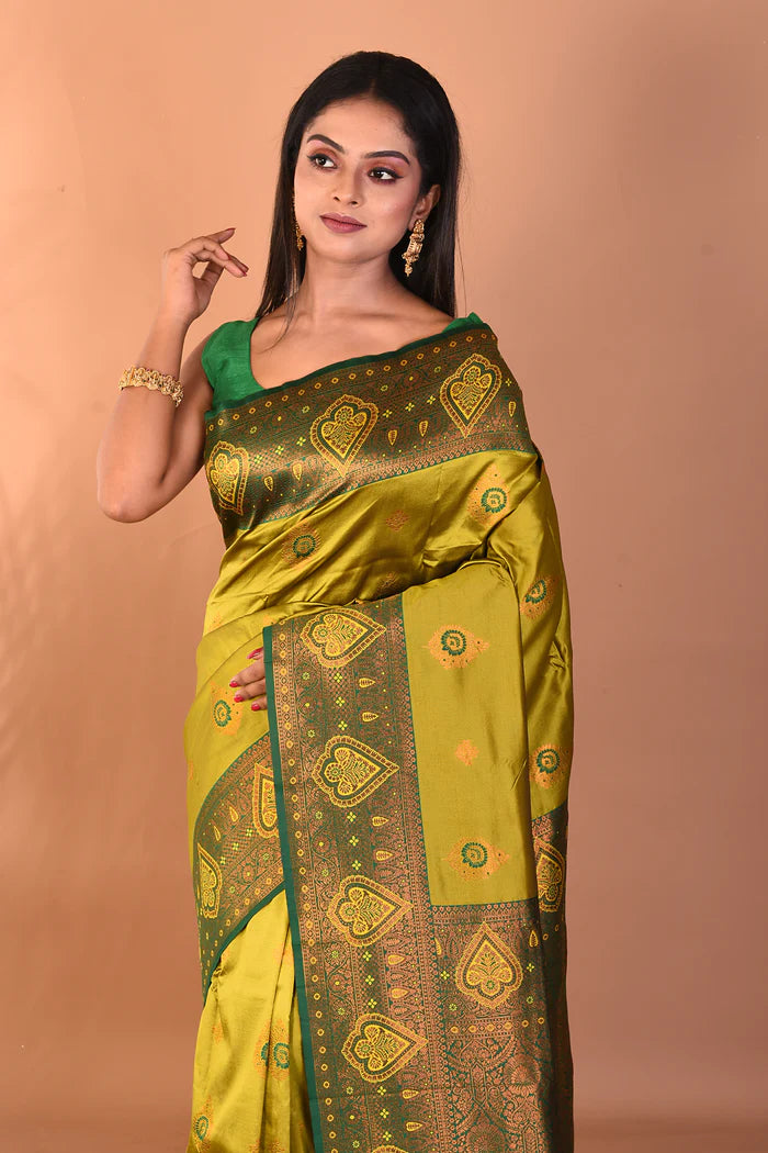Green Blended Kanjivaram Silk Saree - Keya Seth Exclusive