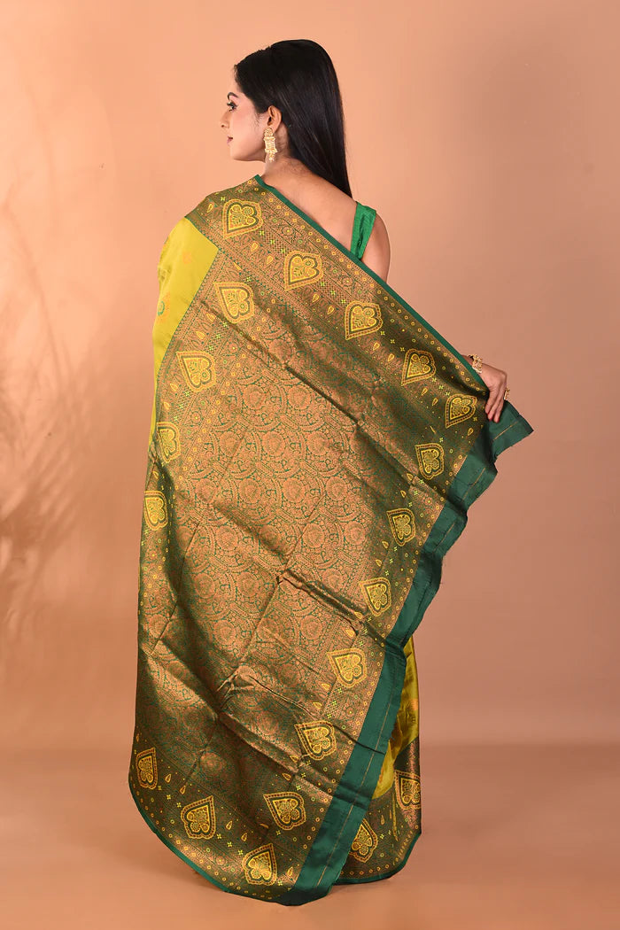 Green Blended Kanjivaram Silk Saree - Keya Seth Exclusive