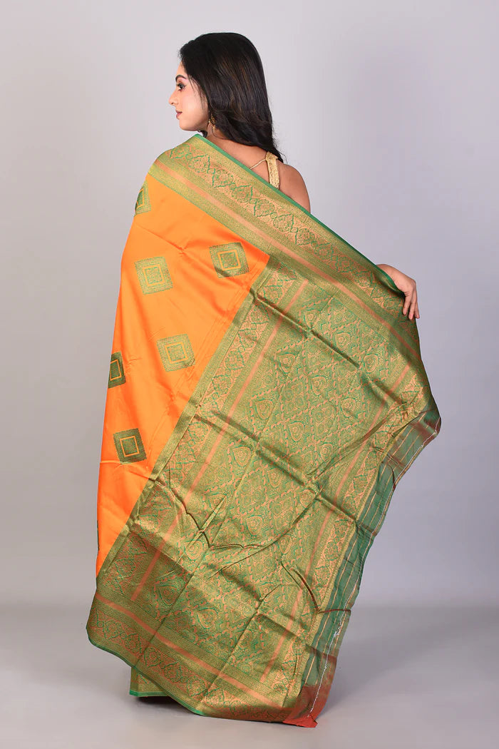 Mustard Blended Kanjivaram Silk Saree - Keya Seth Exclusive