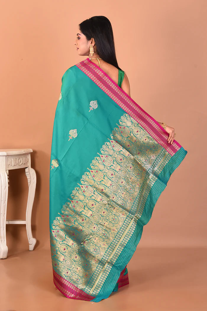 Rama Green Blended Bomkai Silk Saree - Keya Seth Exclusive